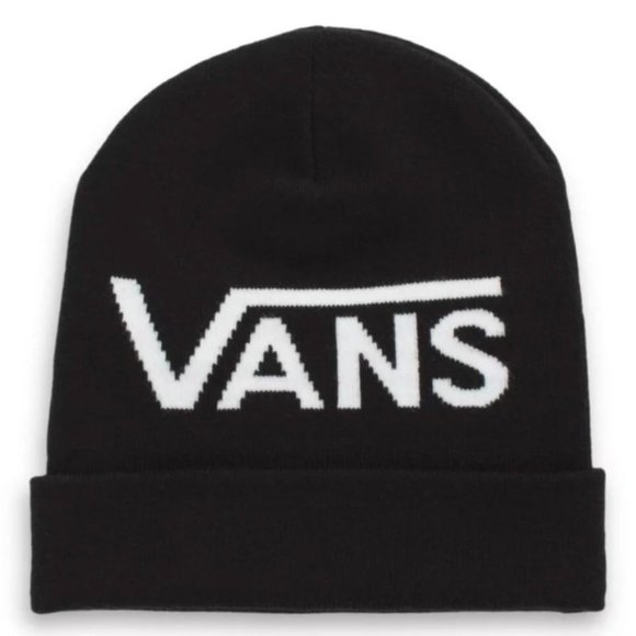 NEW Vans Soft Stretch Rib Knit Breakin Curfew Cuffed Beanie Hat Black One Size - Picture 2 of 6